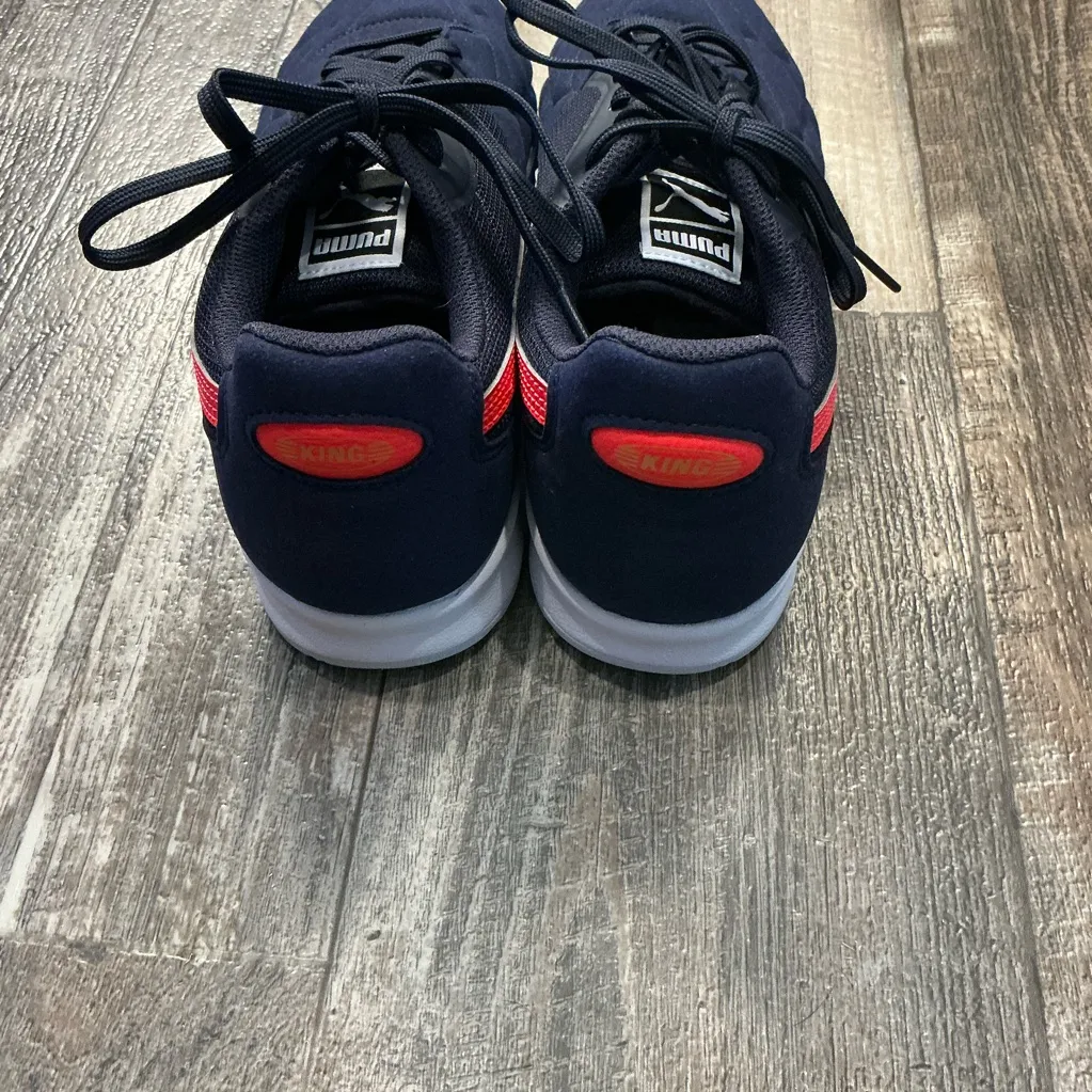 Puma Women’s Navy and Orange Sneakers Size 10 - Image 10