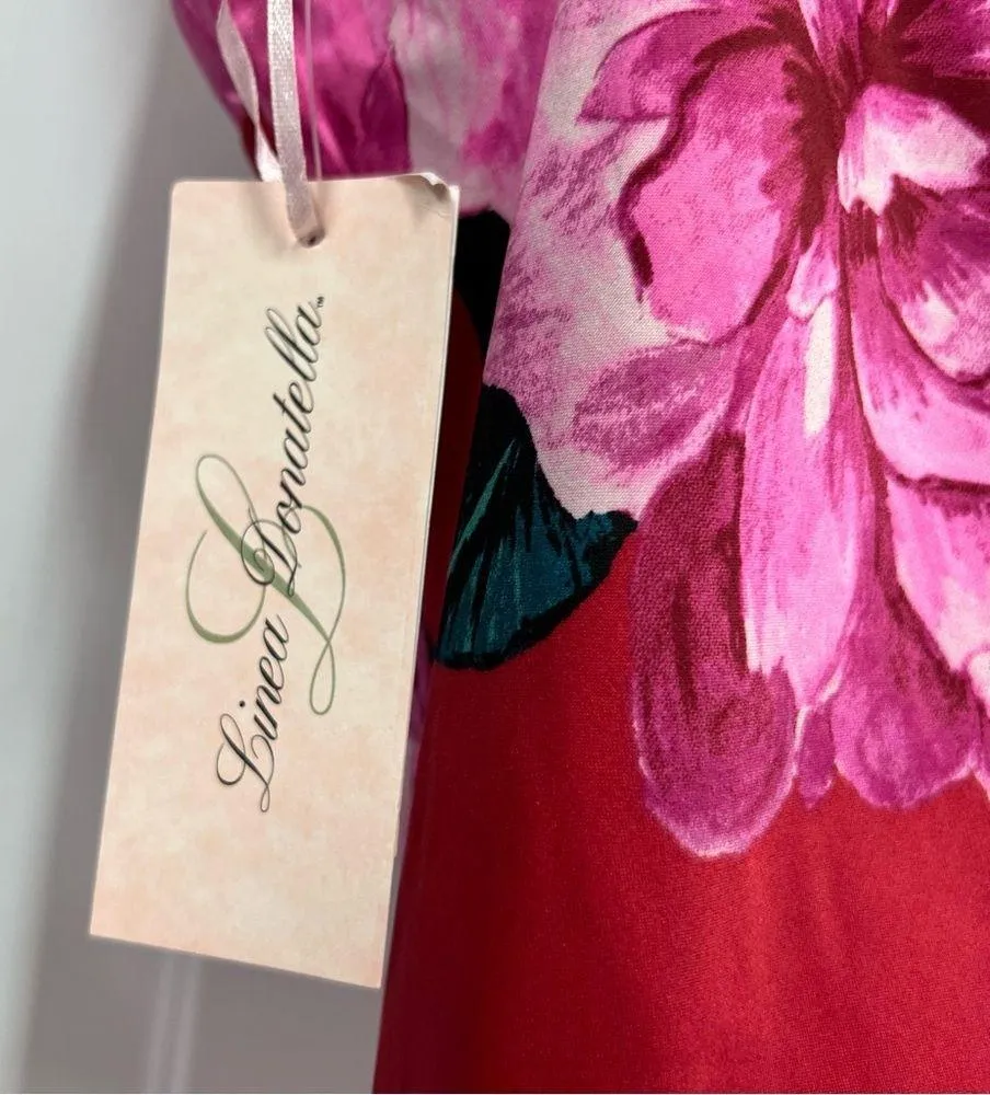 Nwt L chemise slip lingerie floral sexy valentine crimson lace adjustable straps - Image 3