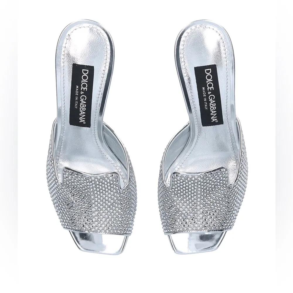 Dolce & Gabbana DG-Heel Gemstone-Embellished Mules Size 40 NEW + Box + Dust Bag - Image 5