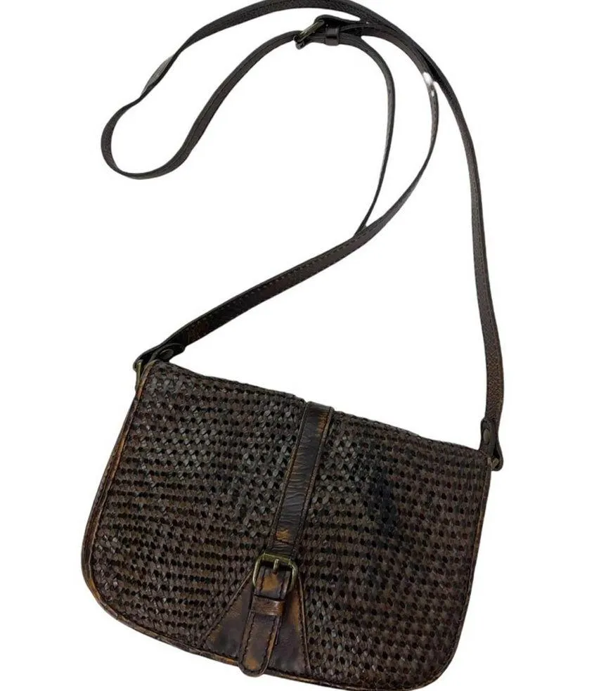 Patricia Nash Italian Woven Leather Messenger Crossbody Bag - Image 9