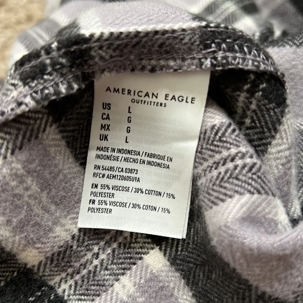 American Eagle Ahh-Mazingly Soft Classic Fit Plaid Button Down Shirt Large - Image 6