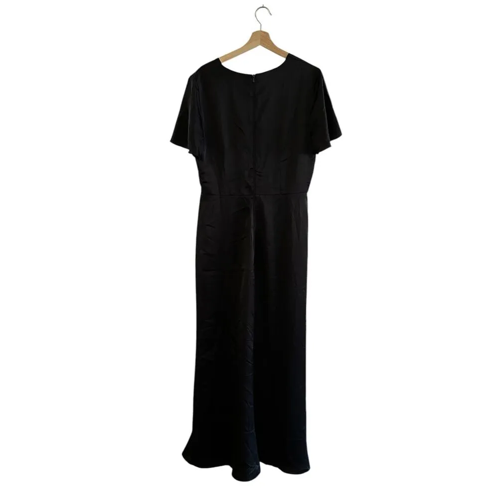 Show Me Your Mumu Rome Twist Gown in Black Luxe Satin XL - Image 4