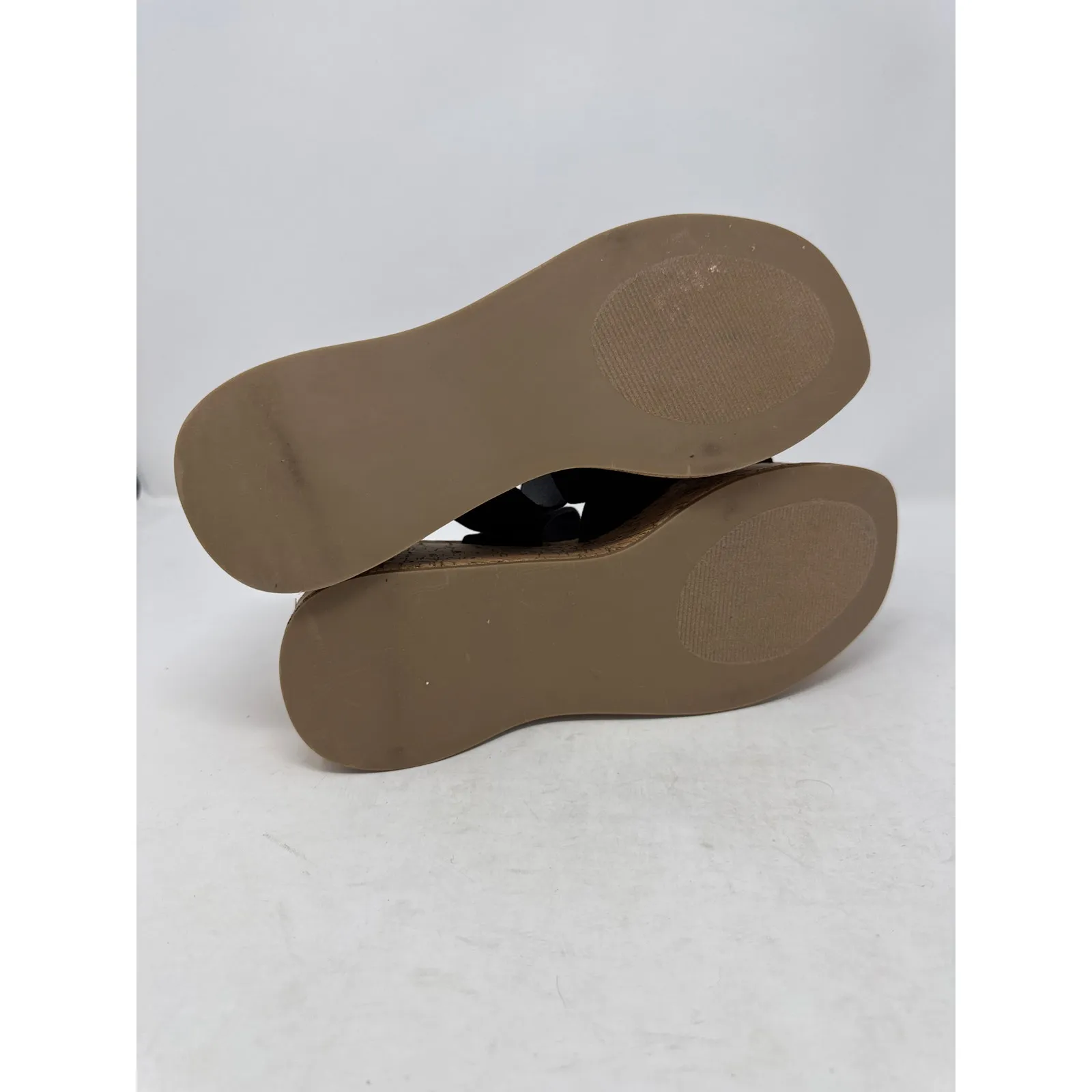 STEVE MADDEN Women's Cork platform Wedge Sandal Slip On Size 10M Black - Image 6