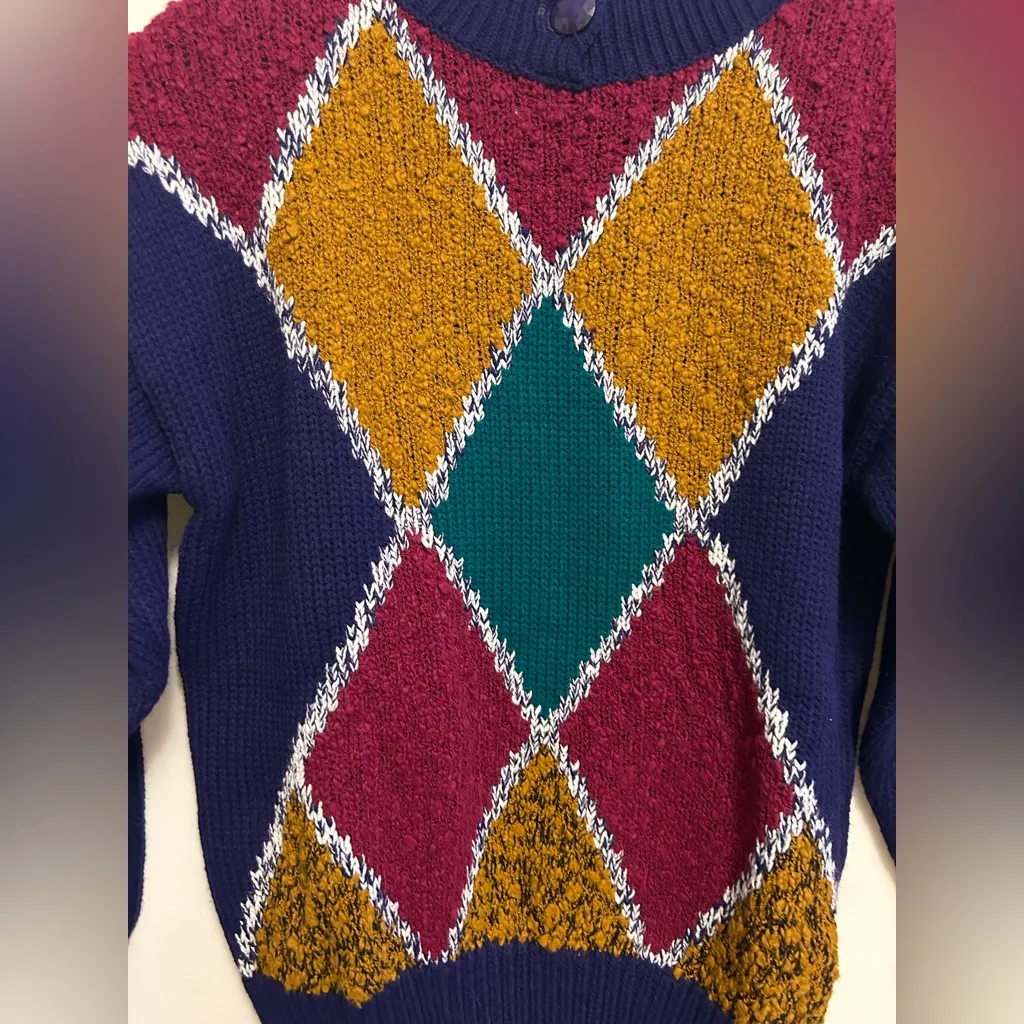 Vintage Spice of‎ Life Sweater Size Large Blue - Image 3