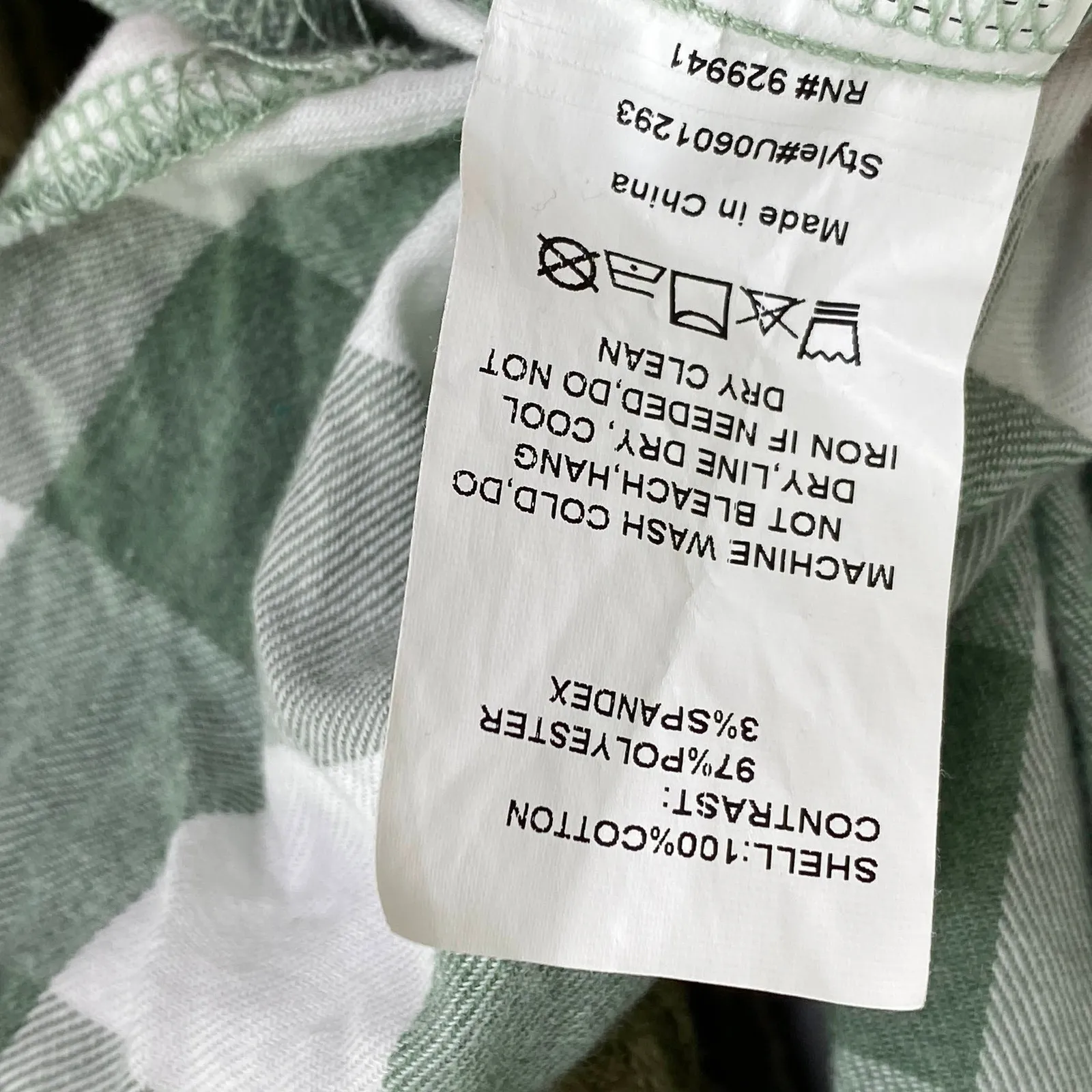 Weekend Suzanne Betro Green White Check Mixed Media Blouse Women's Size Medium M - Image 7