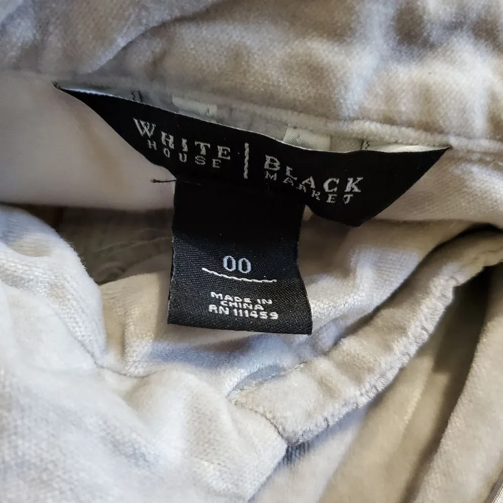 White House Black Market Silver Gray Velvet Military Style Jacket (00) - Image 8