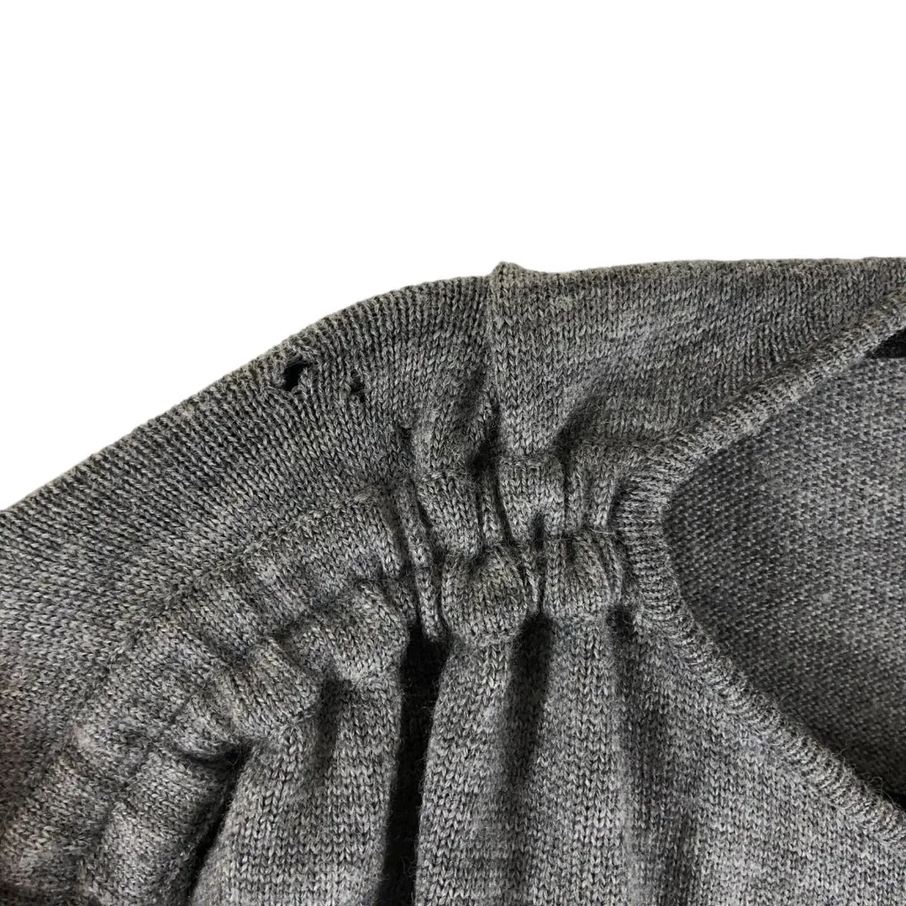 Ann Taylor Sweater Dress Cinch Dolman Sleeve Button Detail Merino Wool Gray S - Image 2