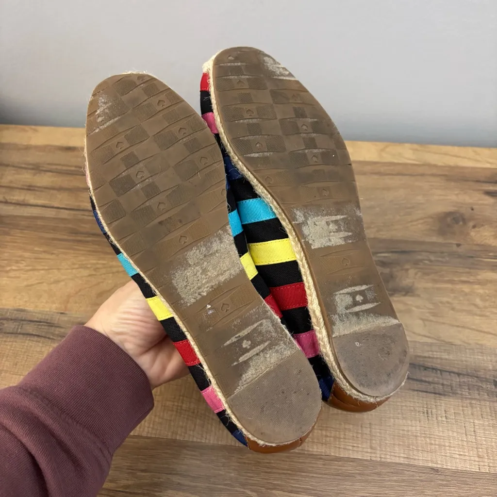 Kate Spade New York Espadrille Ribbon Stripe Flats Slip On Shoes - Image 6