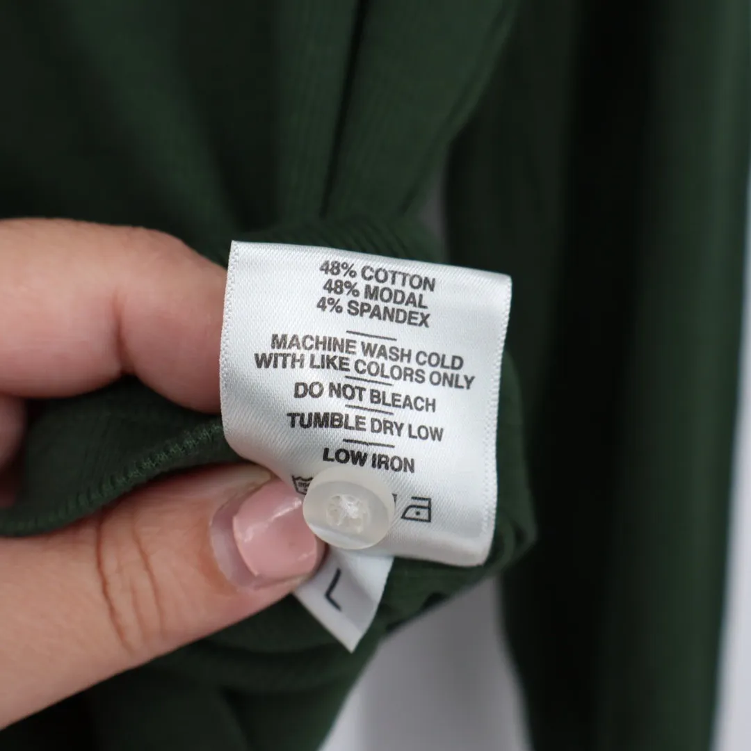 American Giant Women's Luxe Rib Square Neck Cardigan Made In USA Size L Green Size L - Image 6