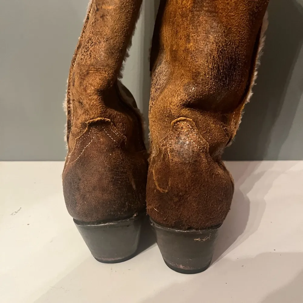 John B Stetson Lined Boots Womans 9 Brown Distressed - Image 2