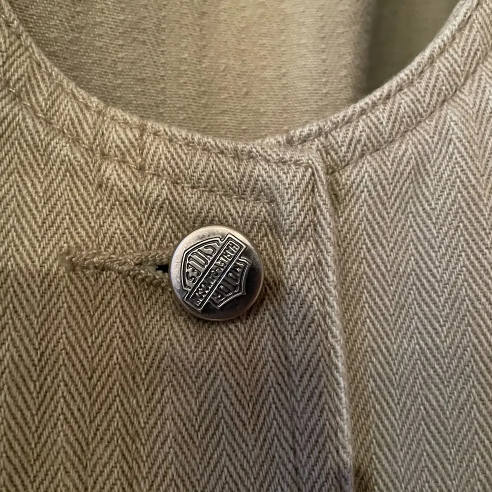 Ladies Denim Cotton Vest Khaki Medium - Image 5