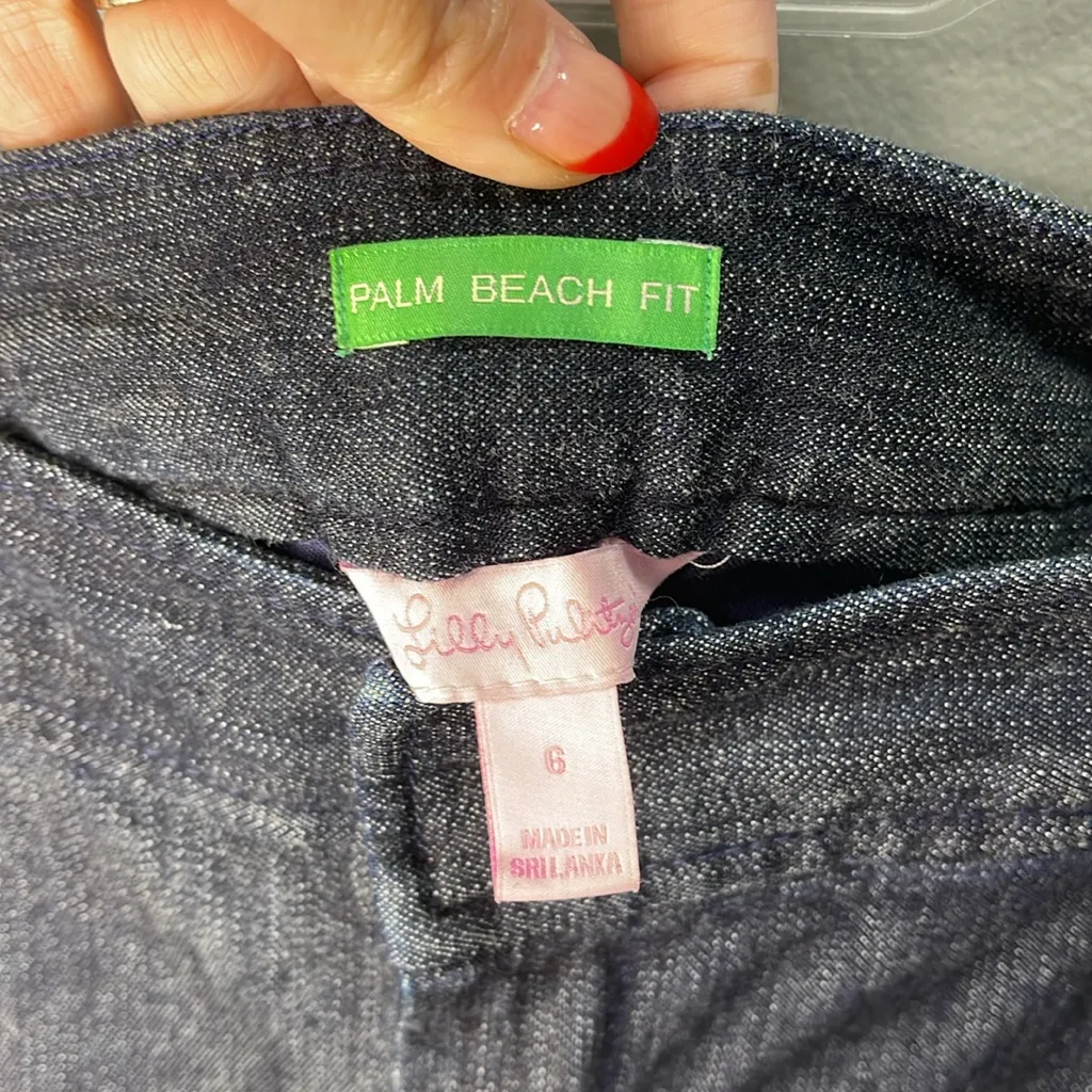 Lilly‎ Pulitzer Women's Palm Beach Fit  Dark Wash Wide Leg Jeans Size 6 - Image 3