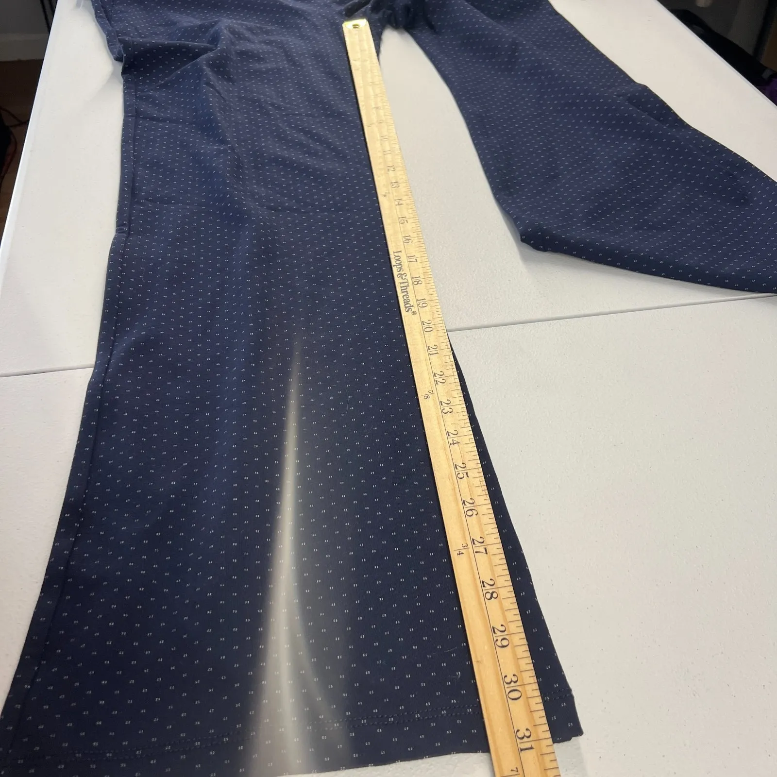 Betabrand DPYP Yoga Dress Pant Womens 2XL Navy White Polka Dot Dot Bootcut - Image 8