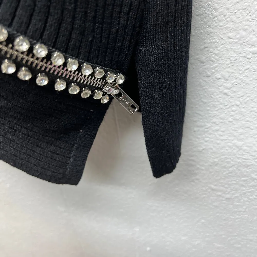 INC Ribbed Rhinestones Sweater Womens XS Stretch Long Length Party Evening Date - Image 9