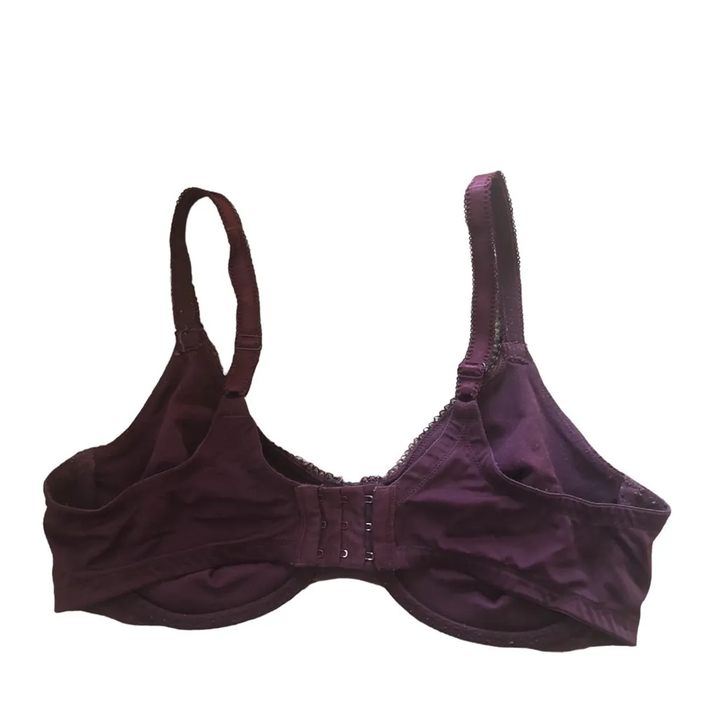 Olga Luxury Lift Underwire Bra 35063 Burgundy 40C Lace Cups Size undefined - Image 3
