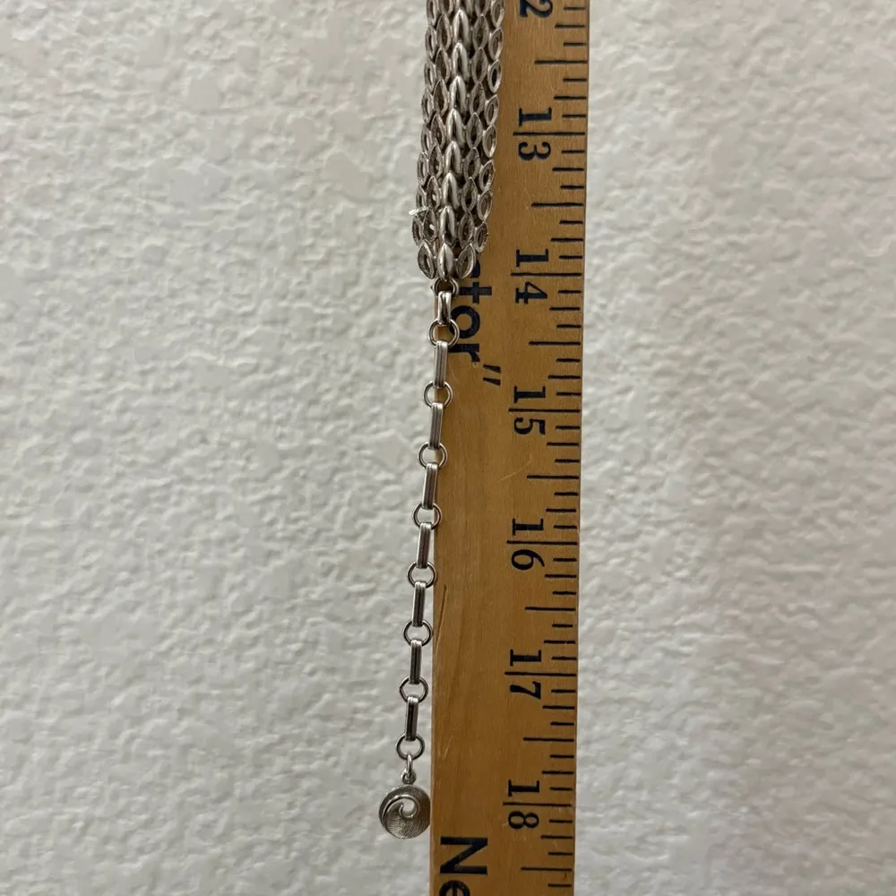 Rare Vintage LISNER Rhodium Plated Chunky Woven Dragon Scales Chain Necklace 59g Silver - Image 14