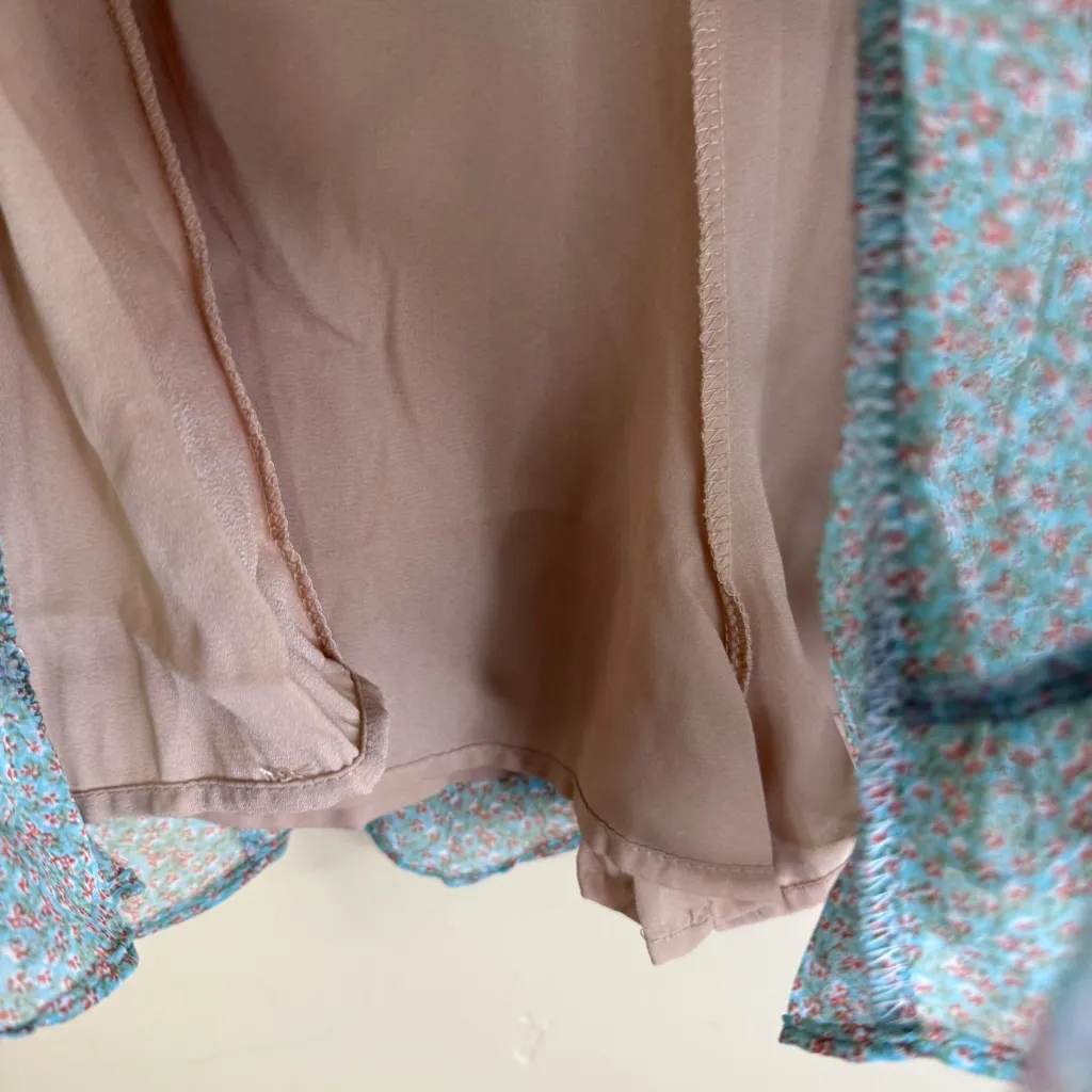 NWT Dress‎ Forum Blue Floral Ditzy Flared Lined Mini Skirt Size Small Fairy Y2K - Image 4