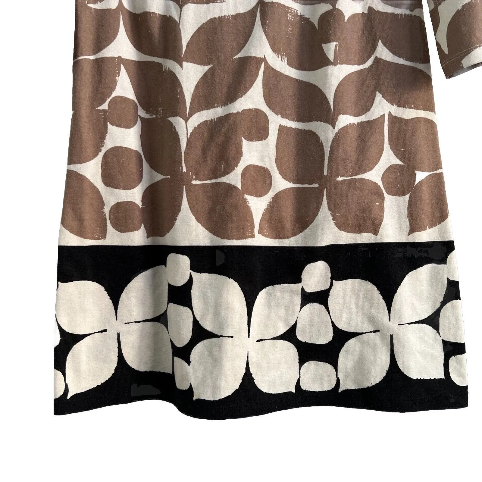 Fit and Flare Floral Winter Dress Brown White Black Size 6 - Image 2