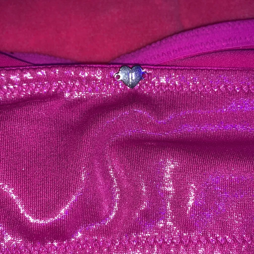 PINK Victoria’s Secret Velvet Studded Unlined Bra & Pink Sparkly Bandeau - Image 9