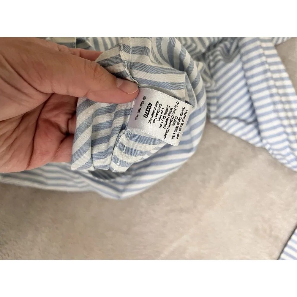 Garnet Hill Women’s Striped Button 100% Cotton Blouse Size 14 Beach Vacation - Image 4