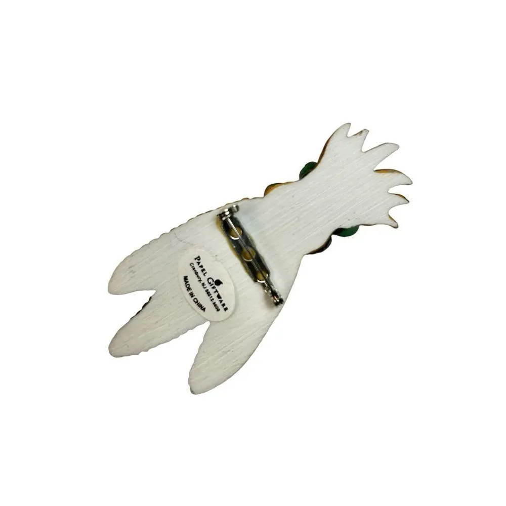 Papel Giftware Vintage Pin Brooch Thanksgiving Harvest Corn Red Orange Yellow Us - Image 3