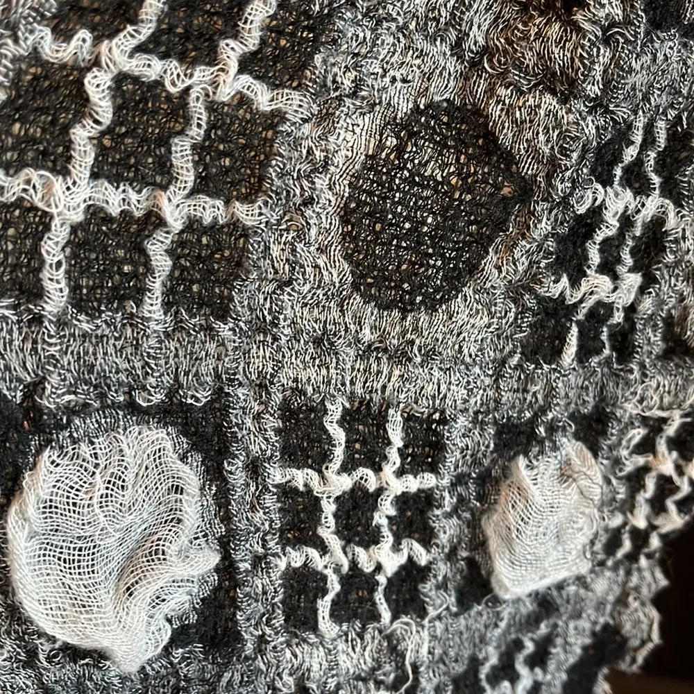 Cozy Winter Scarf Black White Wrap Womens - Image 9