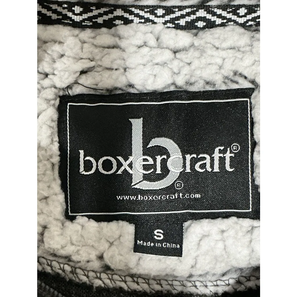 Woman’s Boxercraft Small Pullover Sherpa Sweatshirt White Black - Image 4