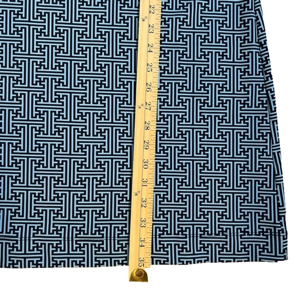 Melly M Greek Key navy and pale blue 3/4 sleeve shift dress, size S. - Image 10