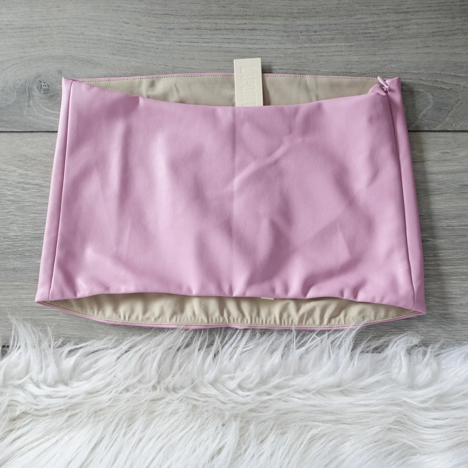 Lapointe Stretch Faux Leather Cropped Tube Top in Blossom Pink Size 4 - Image 5