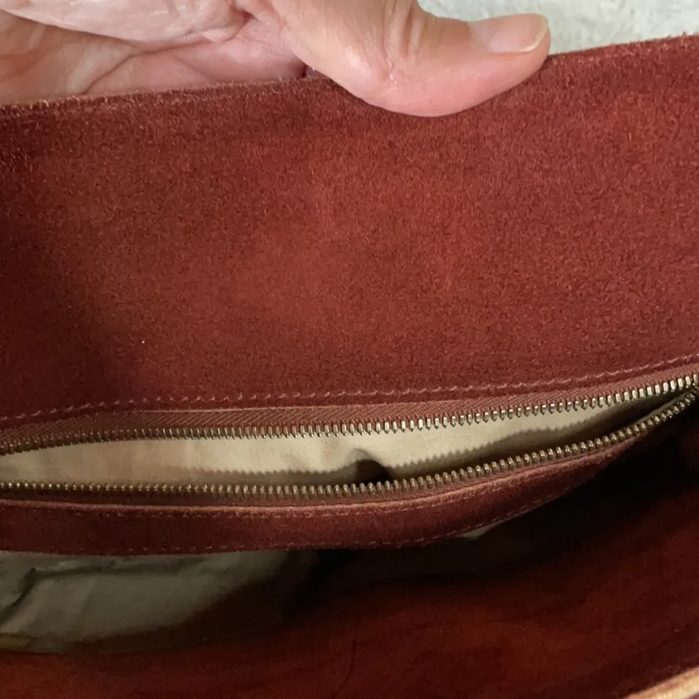 BOTTEGA VENETA Brown Suede & Camel Color Tote Bag - Image 8