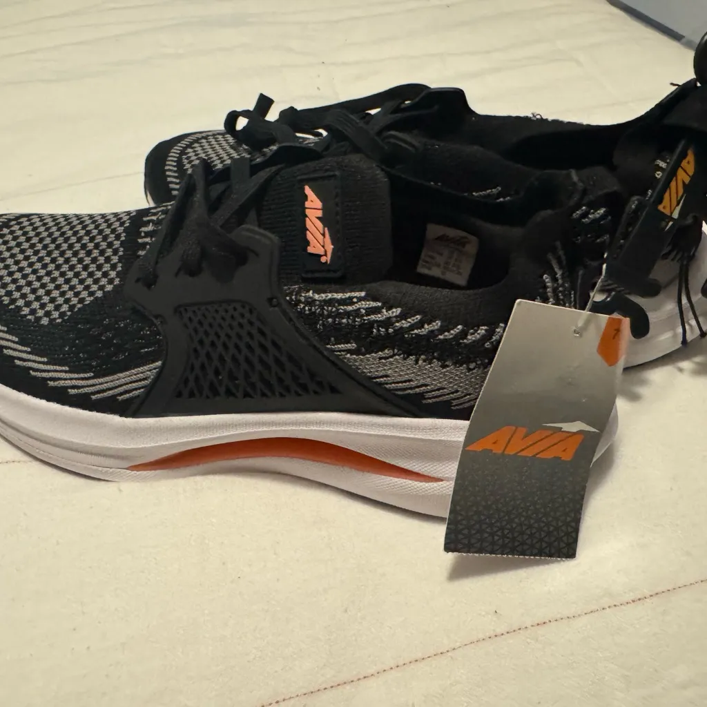 AVIA Women’s Running Shoes Size 7.5 | Black Gray Orange Knit Sneakers Comfort - Image 8