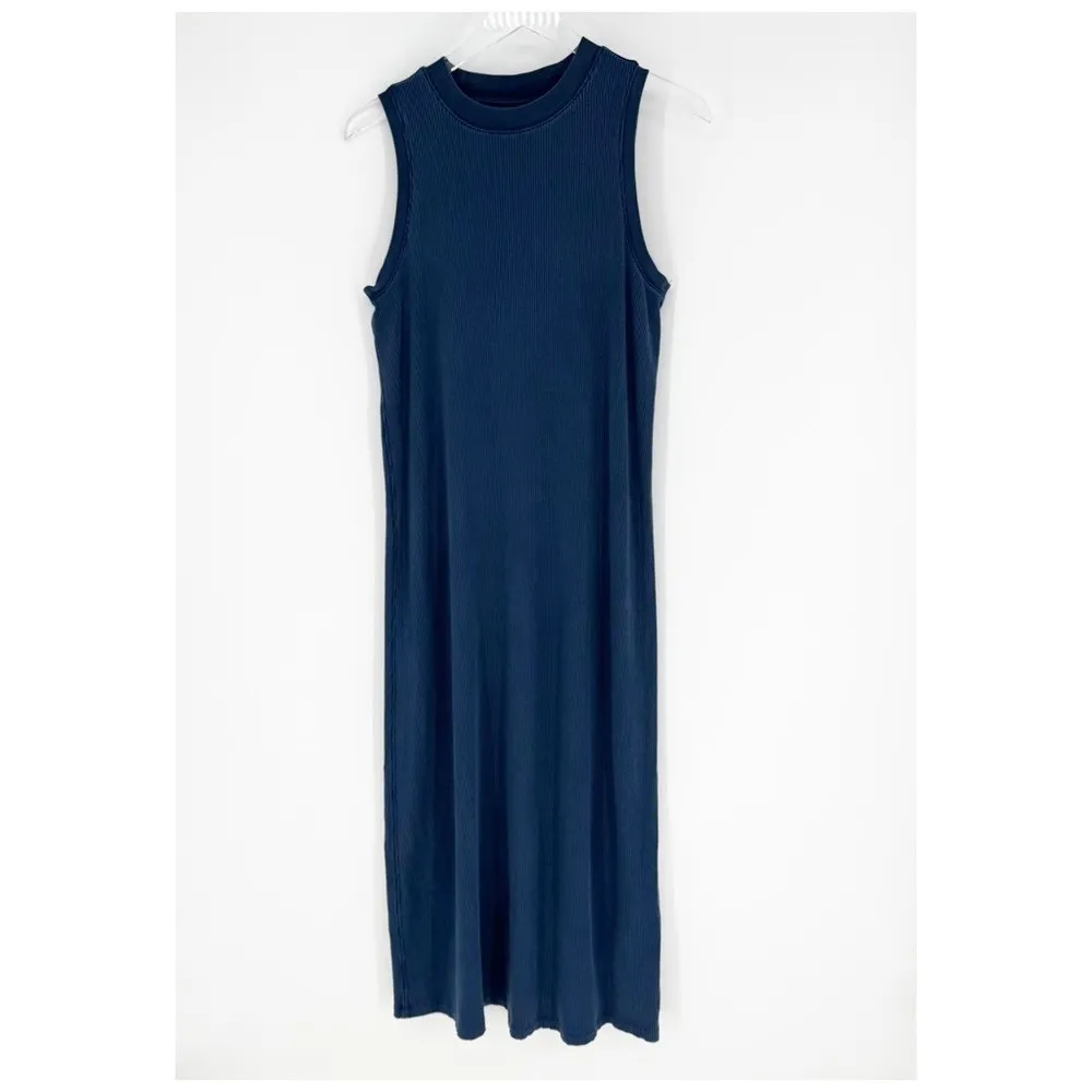 RicherPoorer‎ Vintage Rita Ribbed Maxi Dress S Blue - Image 2