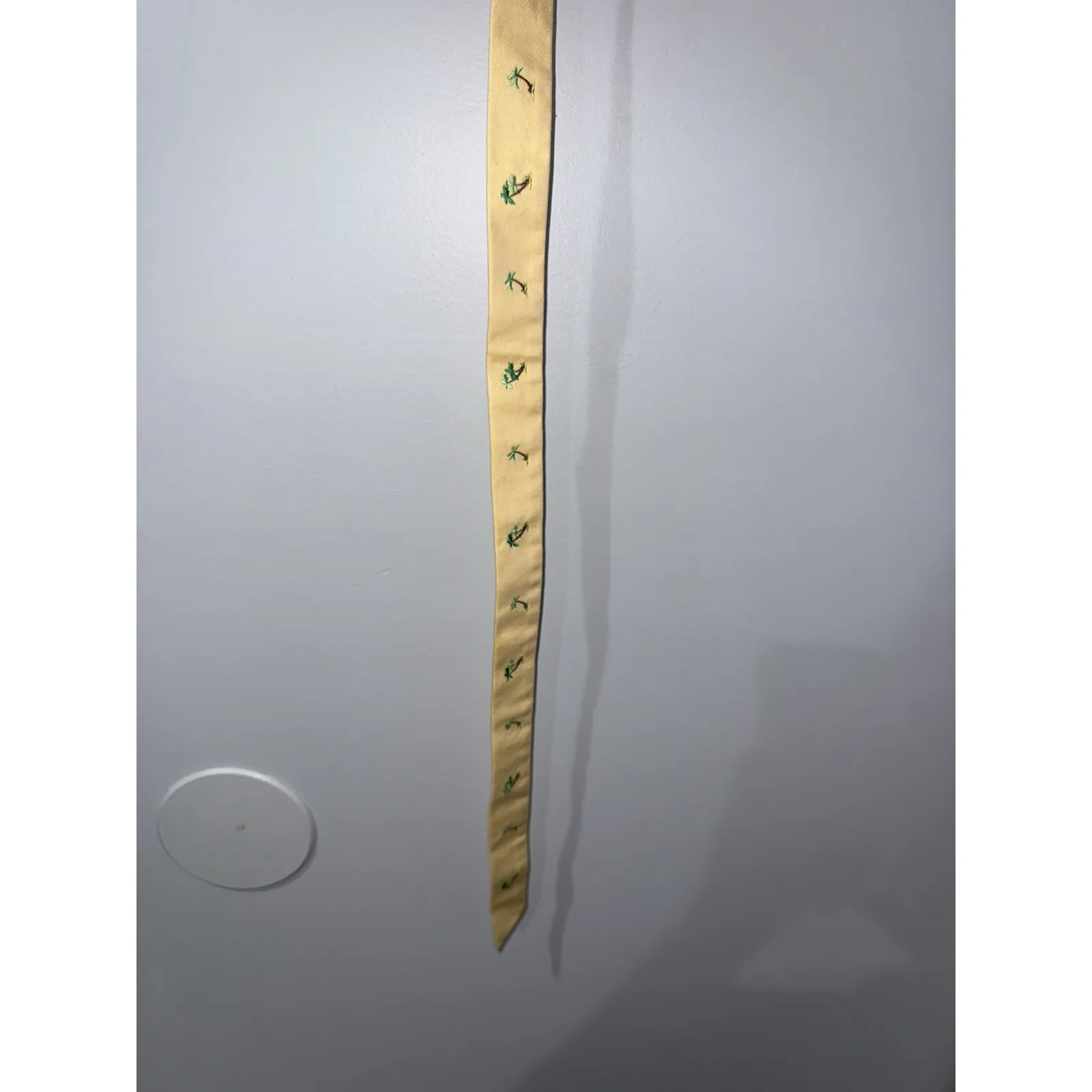 Brooks Brothers Belt Yellow Tan Fabric Palm Tree Size M Unisex Men Women‎ 37" - Image 6