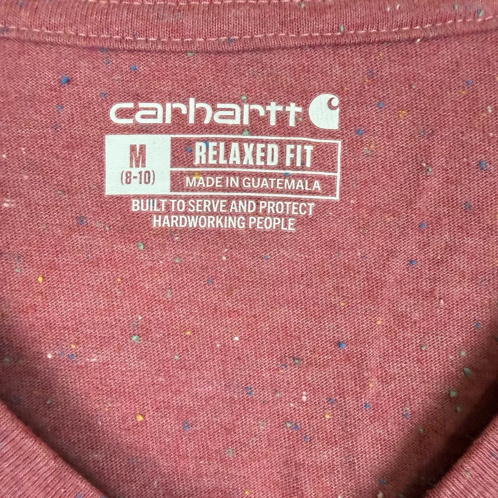 Carhartt Women’s Pink T‑Shirt Size M Relaxed Fit Hardworking People - Image 7
