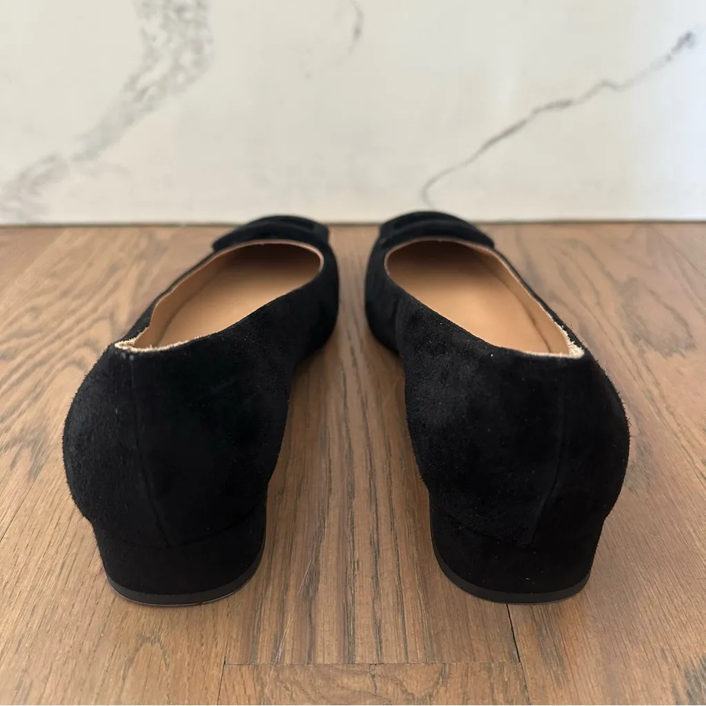 NWT Ann Mashburn Closed Toe Suede Buckle Flat Shoe Black Size 39.5 EU / 9.5 US - Image 8