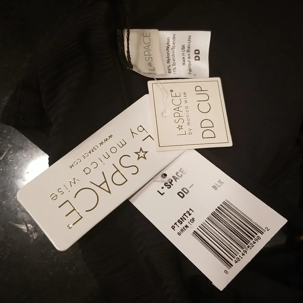 💕L*SPACE💕 Ribbed Siren Bikini Top ~ Black DD NWT - Image 13