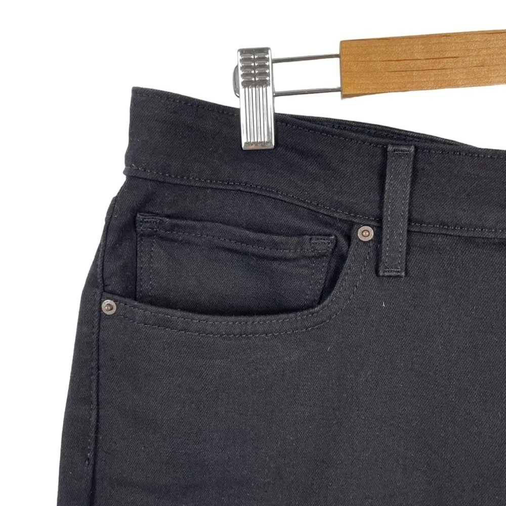 Levi's 711 Black Skinny Ankle Crop Ruffle Flare Hem Stretch Jeans Size 33 - Image 5