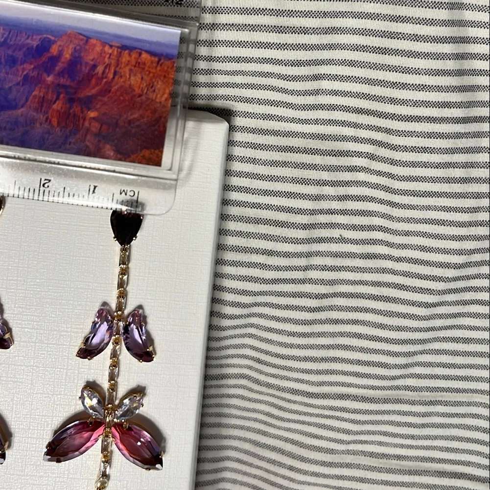 Piper Purple and Gold Butterfly Earrings - Image 10