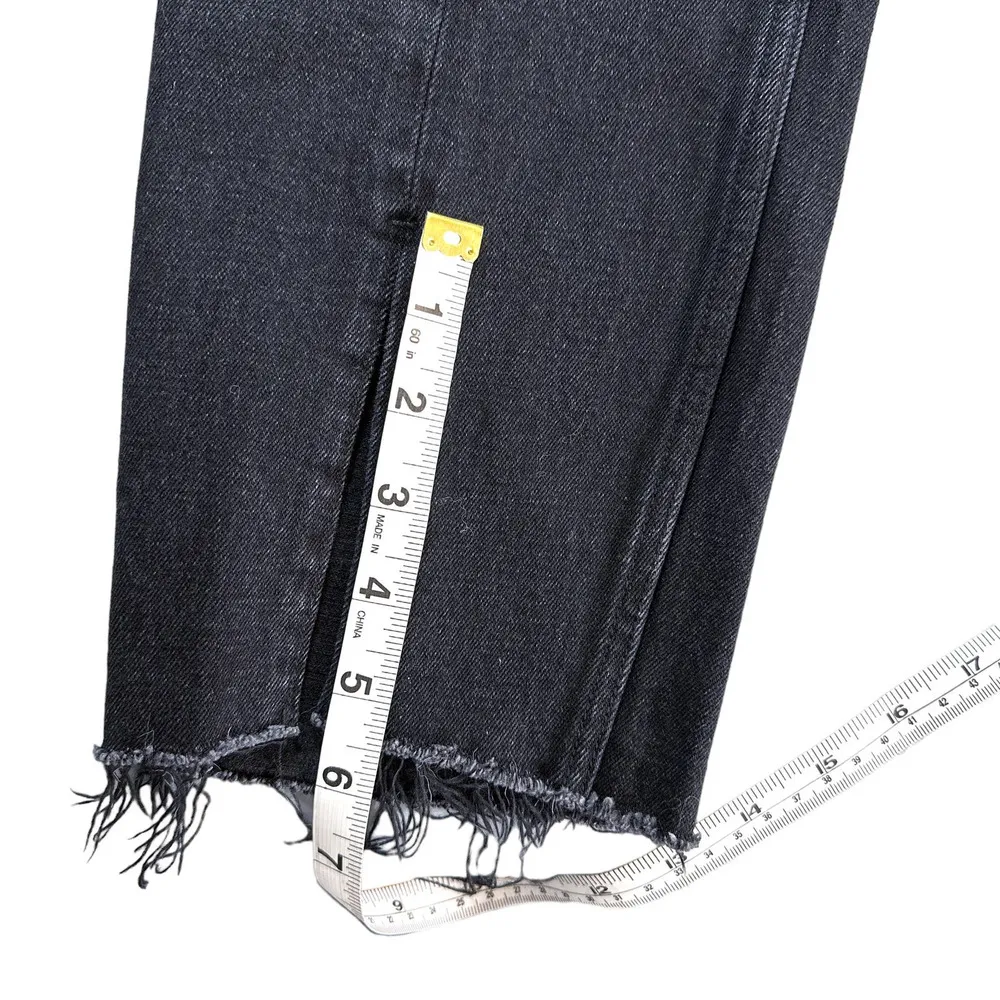 Abercrombie & Fitch Simone High Rise Slim Frayed Split Jeans in Black 32 - Image 16