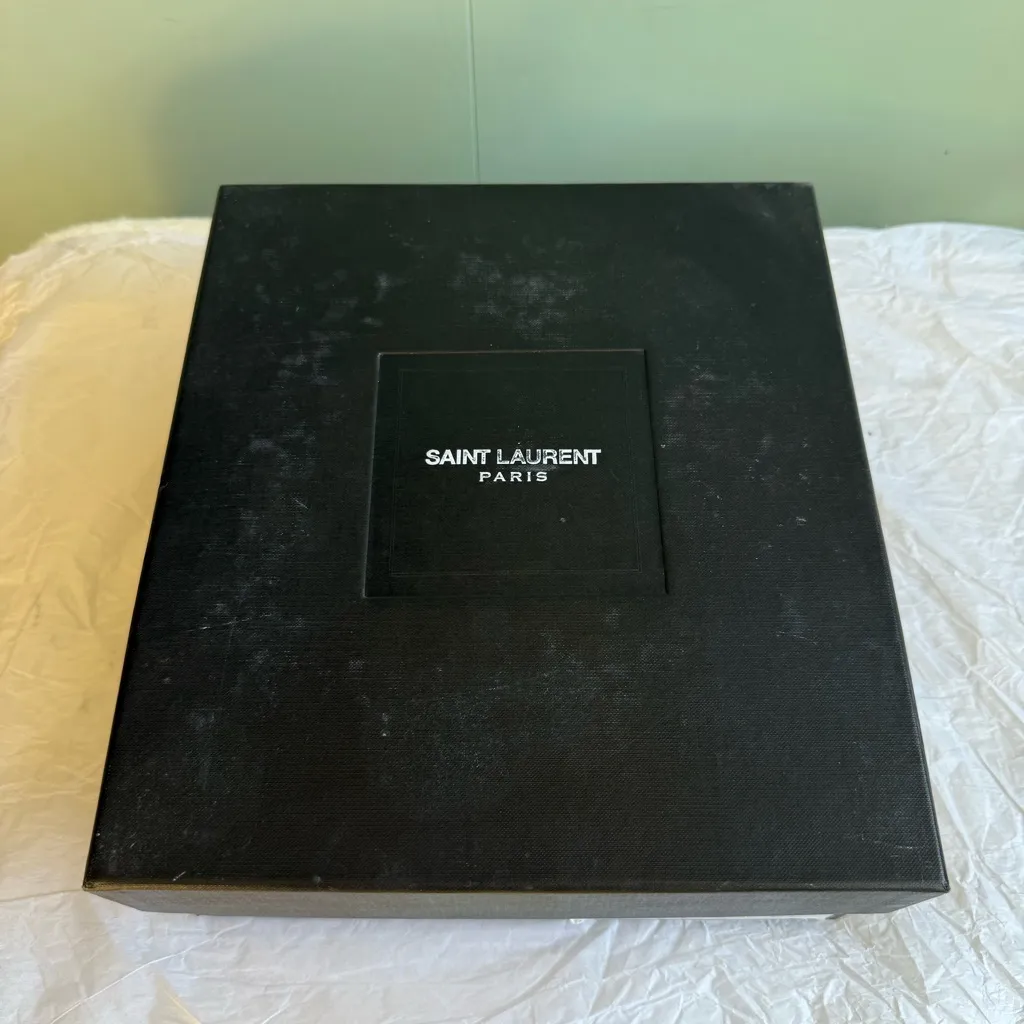 Saint Laurent / YSL Strappy Heeled Sandals, Metallic Rouge Orient, Size 37 - Image 10