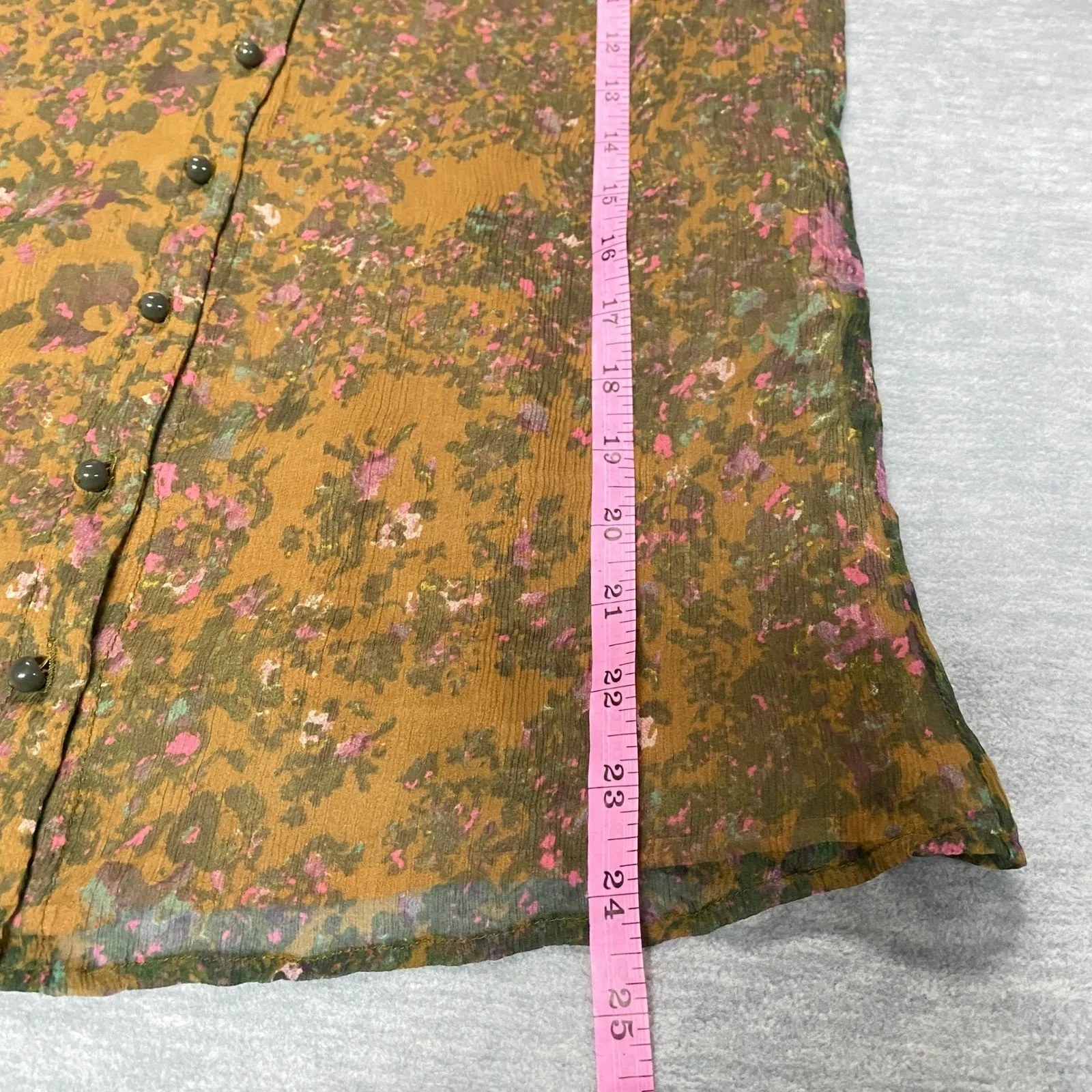 J.Crew Vintage Y2K Floral Ruffle Neck Silk Tank Top Sz 2 Floral Fairycore Goblin Green - Image 6