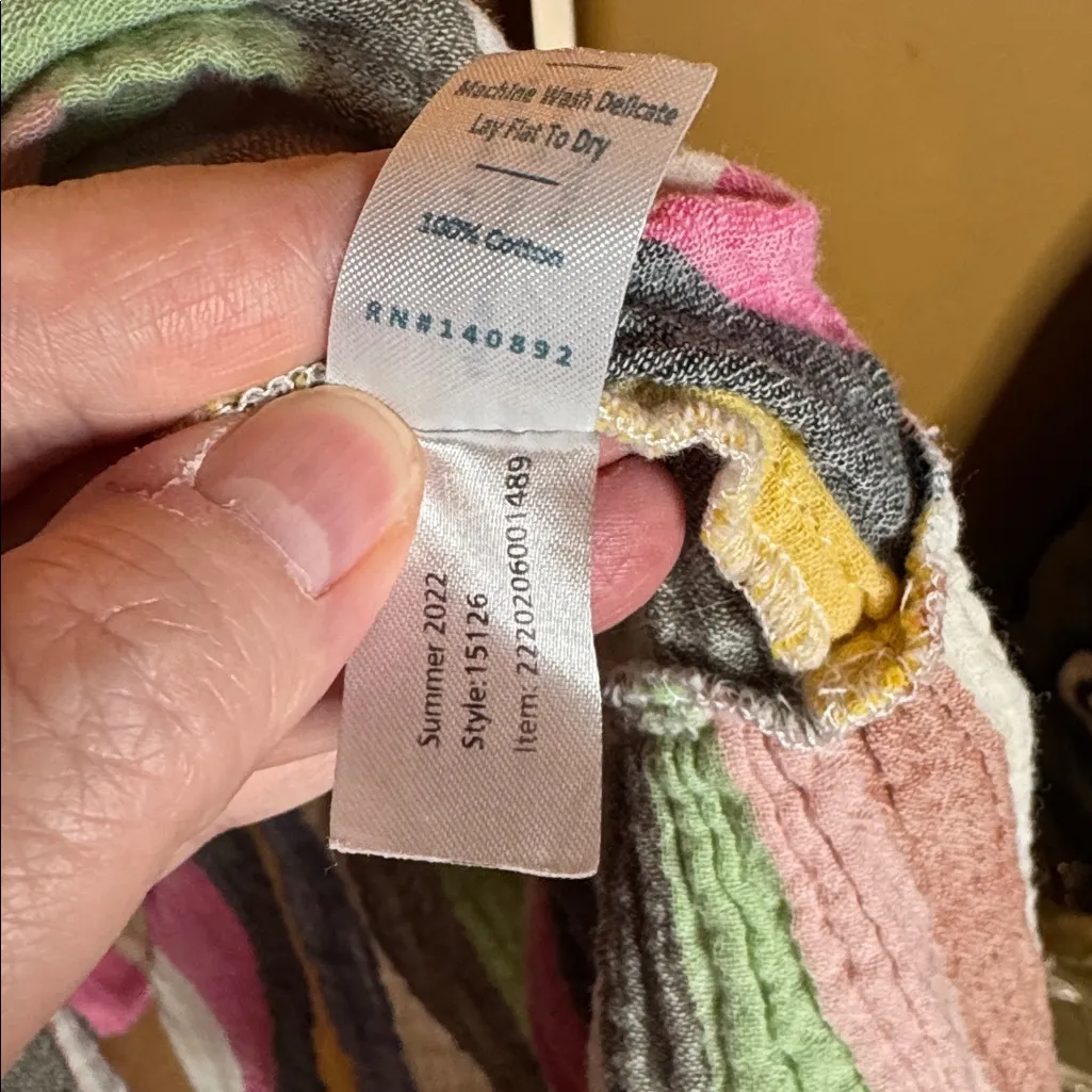 Marine Layer Shirley Stripe Off Shoulder Cotton Minidress Bold Multi Sz Medium - Image 13