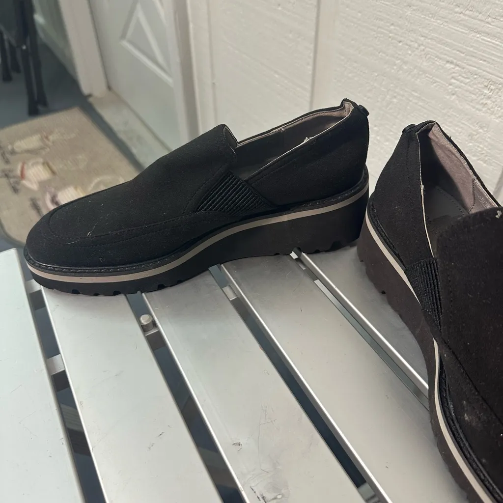 Donald Pliner Navy Trudie Wedge Loafer Crepe Elastic Size 6.5 NWOT - Image 8