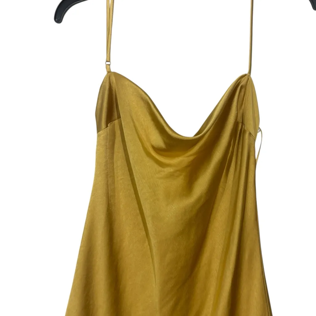 BARDOT NWT Carlen Maxi gold satin slip dress M US 6 - Image 4