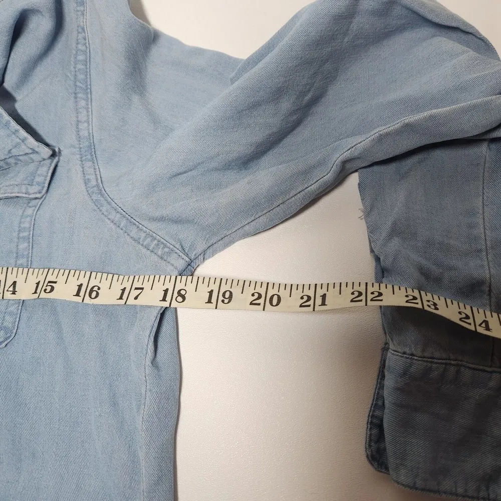 Chaps Denim Light Wash Long Sleeve Denim Jean Shirt Dress Size Small/P/Ch - Image 8