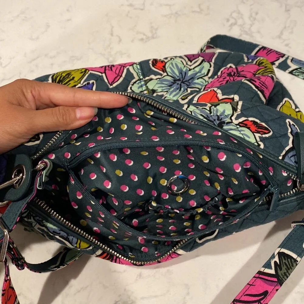 Vera Bradley Carson Falling Flowers quilted crossbody shoulder adjustable bag - Image 13