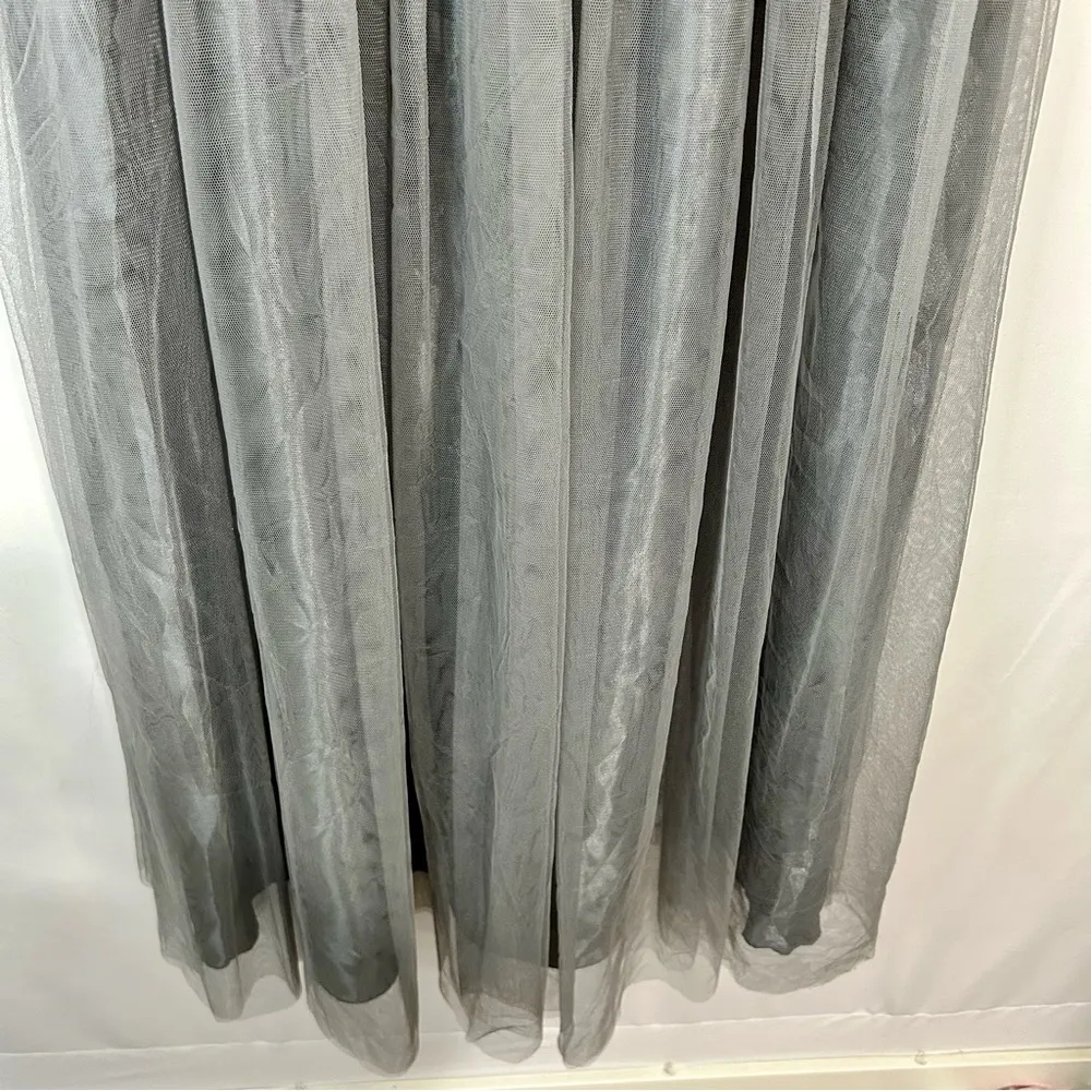 IBTOM Castle Women’s Sleeveless Embroidered Tulle Floor Length Gown Grey S FLAW Gray - Image 3