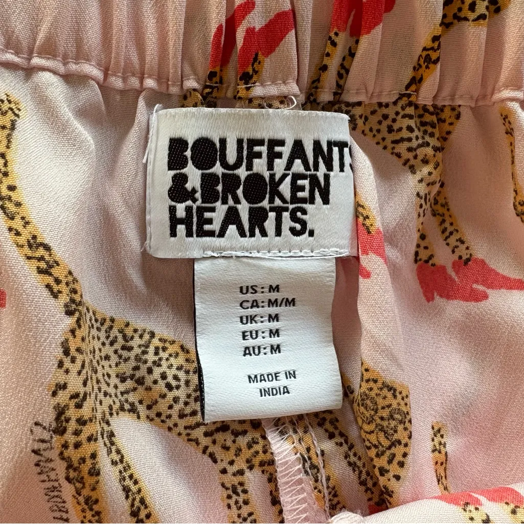 BOUFFANTS & BROKEN HEARTS High Heel Leopard Pajama Short Set Size M - Image 9