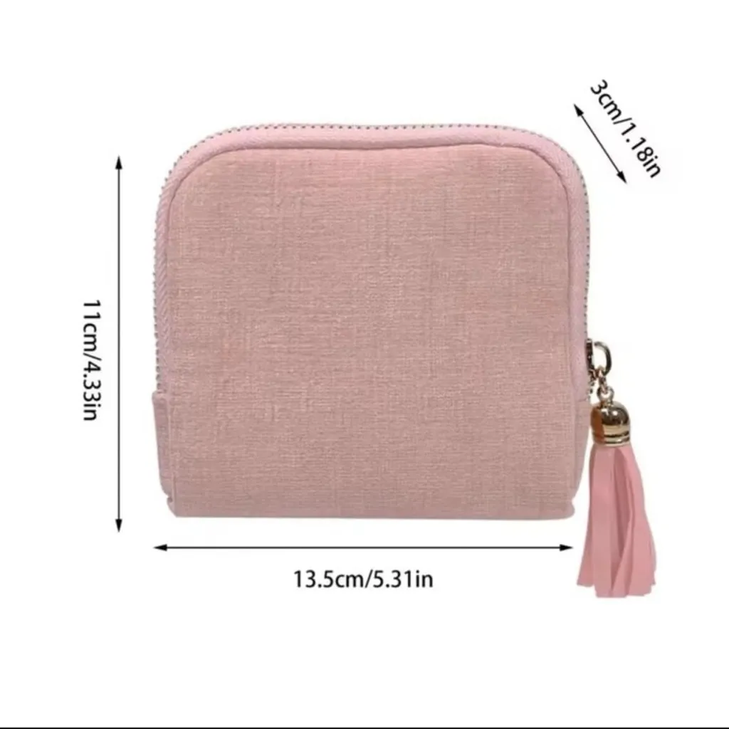 Travel Jewelry Case, Pink Velvet, 5 Separate Compartments ~NEW~ - Image 4