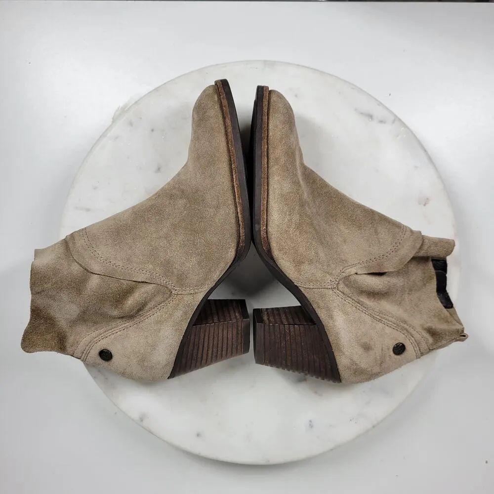Paul Green Womens Nora Ankle Boots UK 3.5 US 6 Gray Tan Suede Leather Block Heel - Image 16